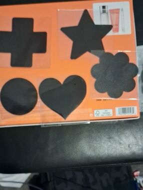 NIB NIPPLE PASTIES STICKERS BLACK Star, Heart, Circle, Flower, 20PACK